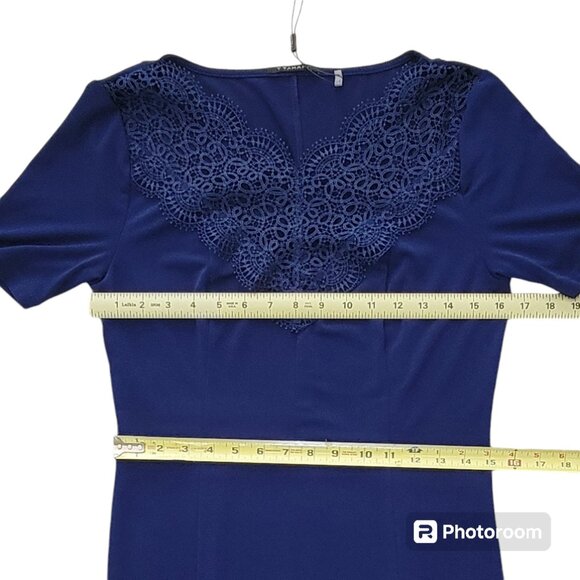 Tahari Lila Dress Blue Dusk Short Sleeve Cocktail Dress NEW NWT Size 6 - Picture 7 of 14